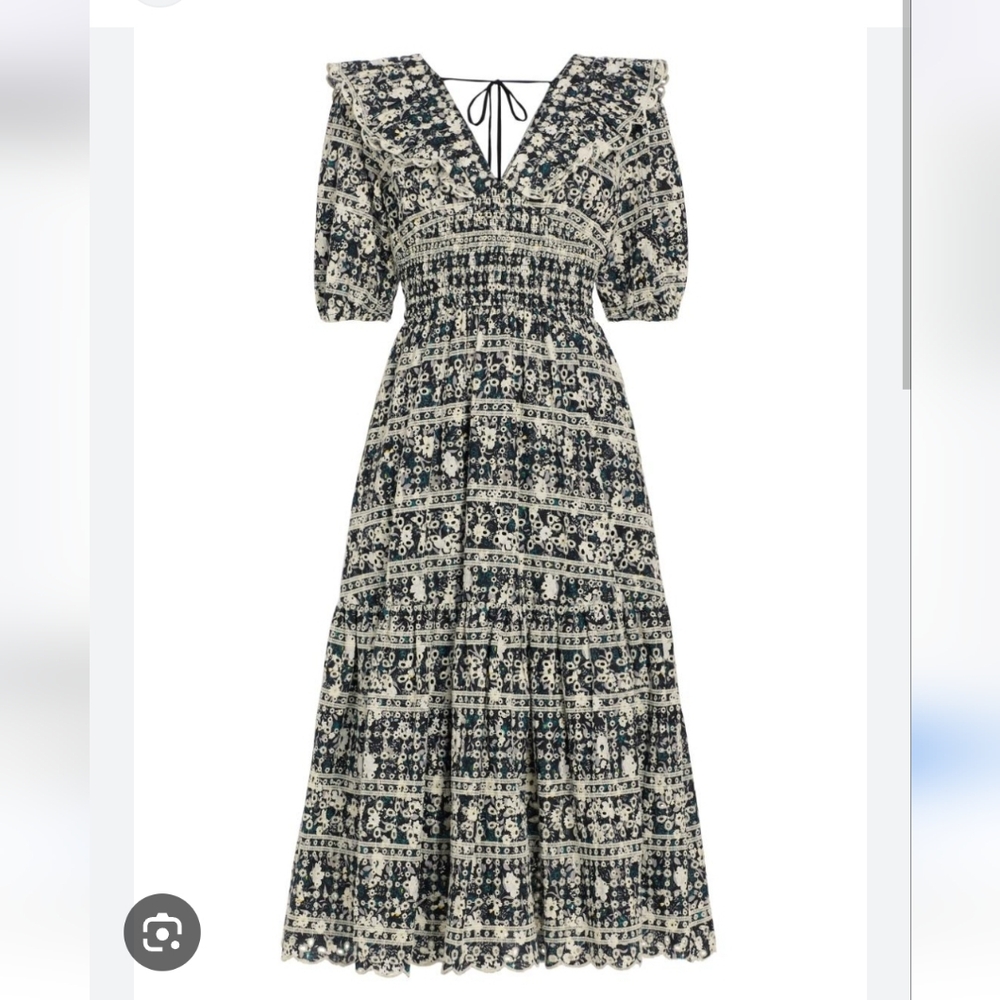 En Saison Alessandra Eyelet Midi Dress Size Small